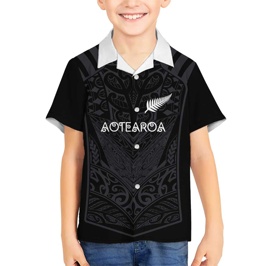 Custom Aotearoa Rugby Family Matching Short Sleeve Bodycon Dress and Hawaiian Shirt The Blacks-Sporty T90 Style - Polynesian Pride