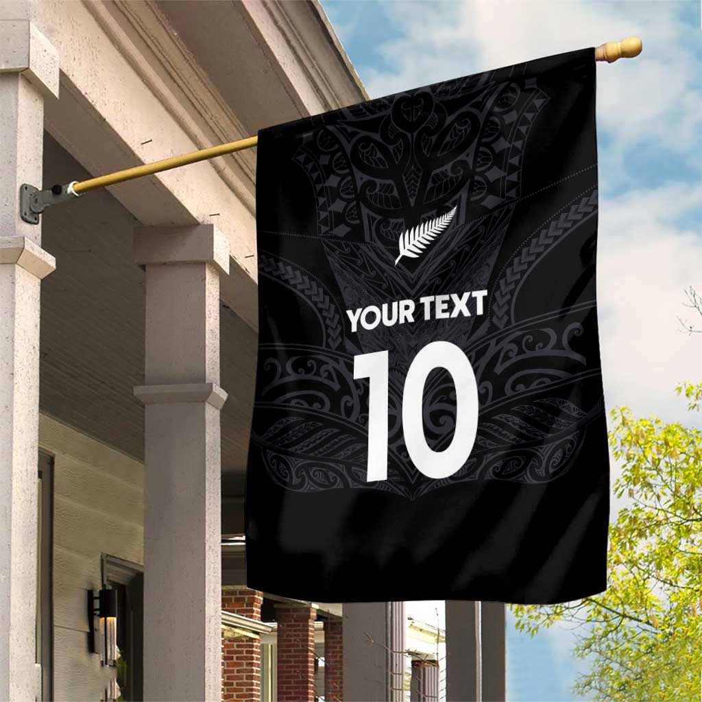 Custom Aotearoa Rugby Garden Flag The Blacks-Sporty T90 Style LT03 House Flag Black - Polynesian Pride
