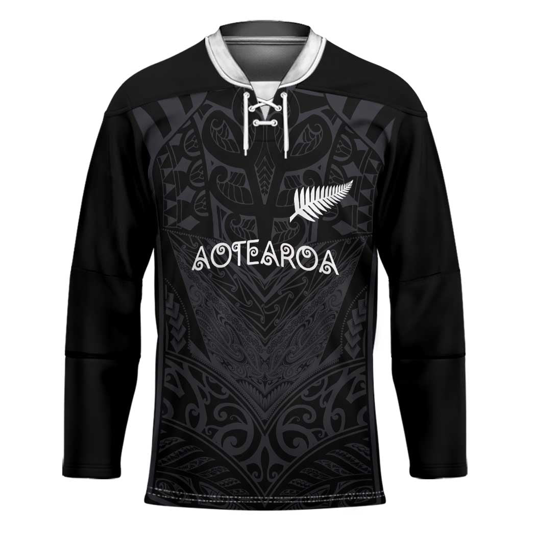 Custom Aotearoa Rugby Hockey Jersey The Blacks-Sporty T90 Style - Polynesian Pride