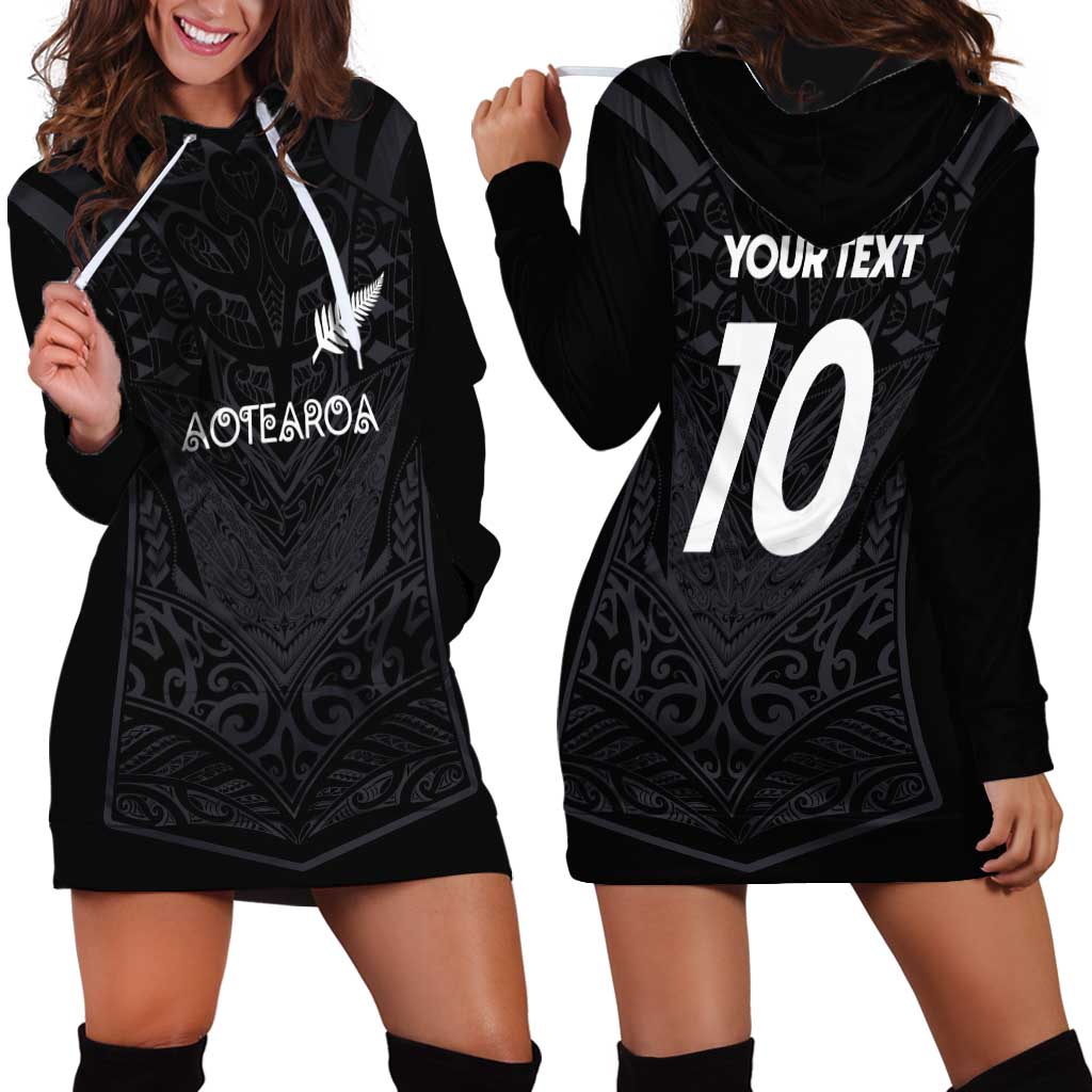 Custom Aotearoa Rugby Hoodie Dress The Blacks-Sporty T90 Style - Polynesian Pride