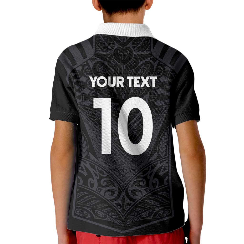 Custom Aotearoa Rugby Kid Polo Shirt The Blacks-Sporty T90 Style - Polynesian Pride