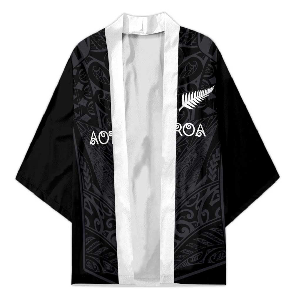 Custom Aotearoa Rugby Kimono The Blacks-Sporty T90 Style LT03 Unisex Black - Polynesian Pride