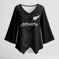 Custom Aotearoa Rugby Kimono Sleeve Blouse The Blacks-Sporty T90 Style - Polynesian Pride