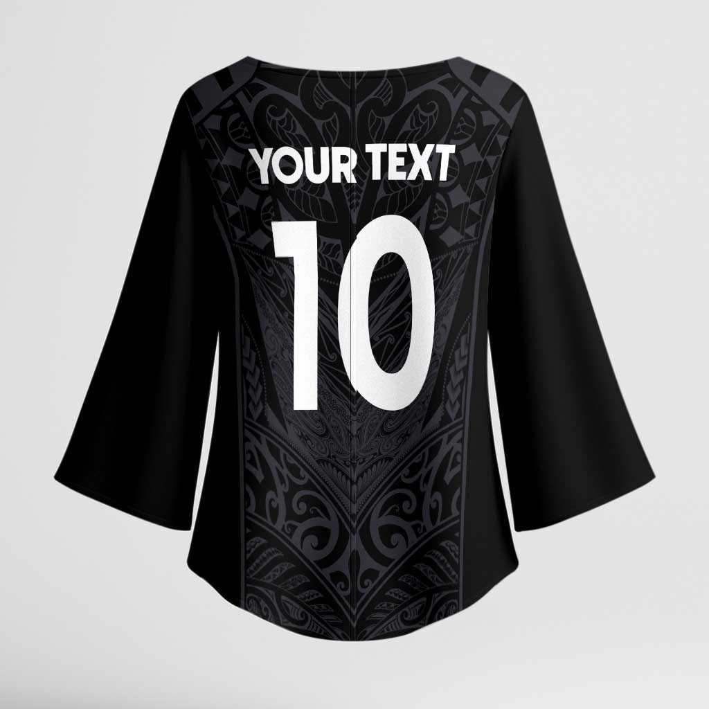 Custom Aotearoa Rugby Kimono Sleeve Blouse The Blacks-Sporty T90 Style - Polynesian Pride