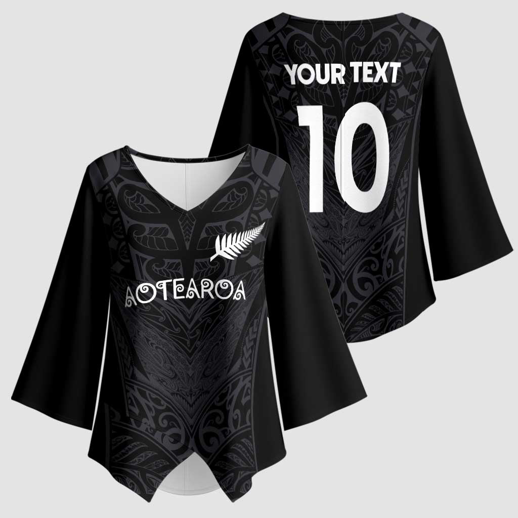 Custom Aotearoa Rugby Kimono Sleeve Blouse The Blacks-Sporty T90 Style - Polynesian Pride