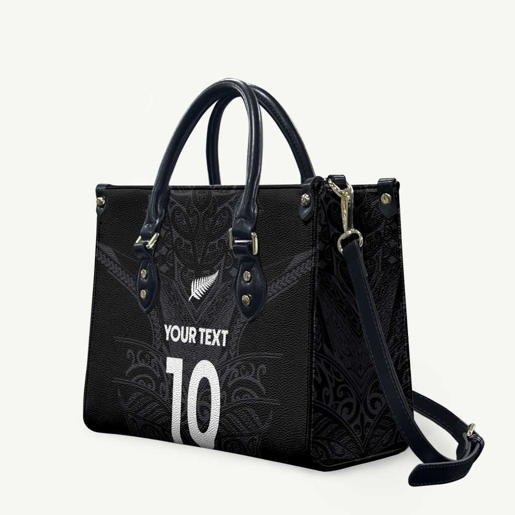 Custom Aotearoa Rugby Leather Bag The Blacks-Sporty T90 Style LT03 Black - Polynesian Pride