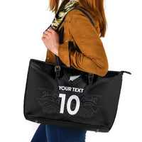 Custom Aotearoa Rugby Leather Tote Bag The Blacks-Sporty T90 Style - Polynesian Pride
