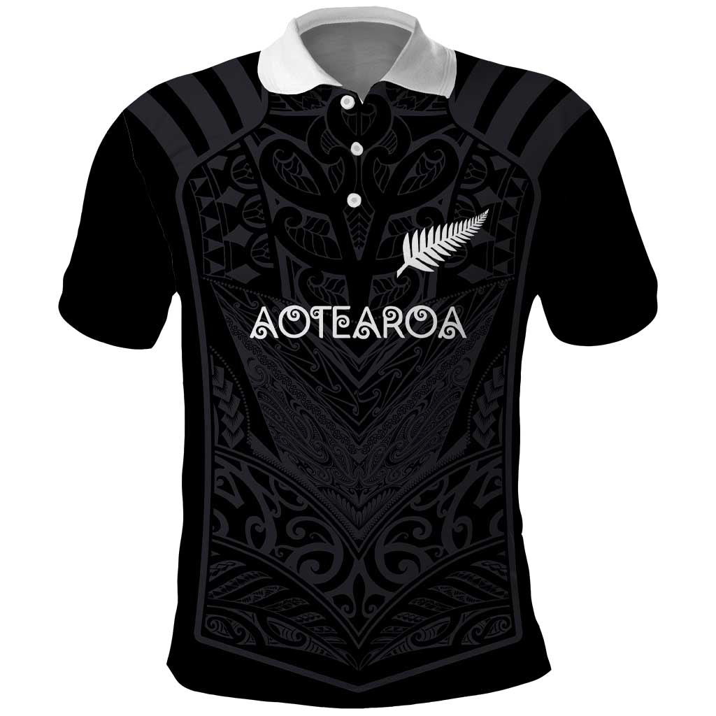 Custom Aotearoa Rugby Polo Shirt The Blacks-Sporty T90 Style - Polynesian Pride