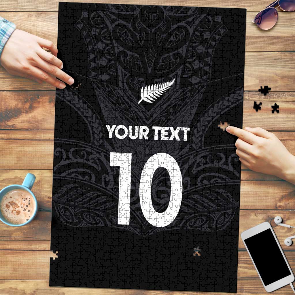 Custom Aotearoa Rugby Puzzle The Blacks-Sporty T90 Style LT03 Black - Polynesian Pride