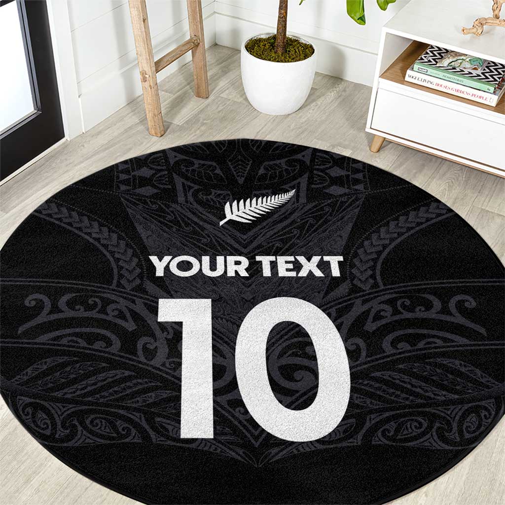 Custom Aotearoa Rugby Round Carpet The Blacks-Sporty T90 Style LT03 Black - Polynesian Pride