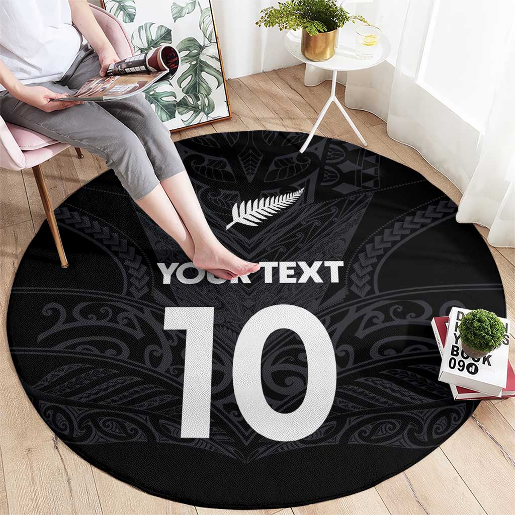 Custom Aotearoa Rugby Round Carpet The Blacks-Sporty T90 Style - Polynesian Pride