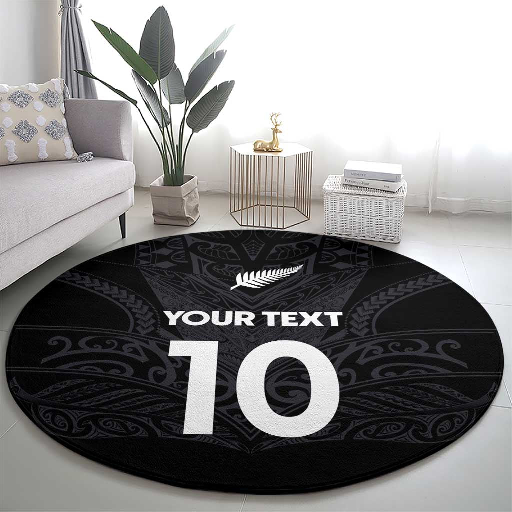 Custom Aotearoa Rugby Round Carpet The Blacks-Sporty T90 Style - Polynesian Pride
