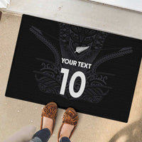 Custom Aotearoa Rugby Rubber Doormat The Blacks-Sporty T90 Style - Polynesian Pride