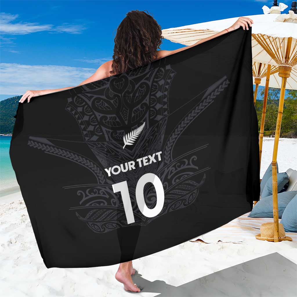 Custom Aotearoa Rugby Sarong The Blacks-Sporty T90 Style LT03 One Size 44 x 66 inches Black - Polynesian Pride