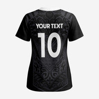 Custom Aotearoa Rugby Scrub Top The Blacks-Sporty T90 Style - Polynesian Pride