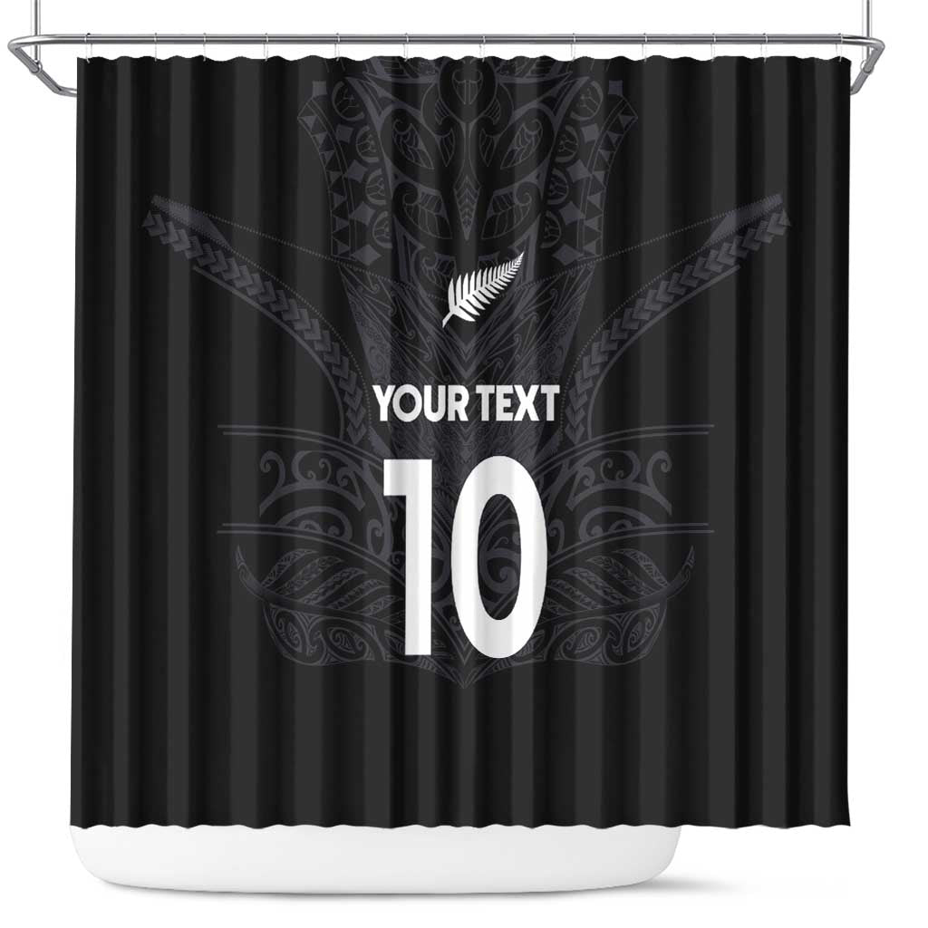 Custom Aotearoa Rugby Shower Curtain The Blacks-Sporty T90 Style - Polynesian Pride