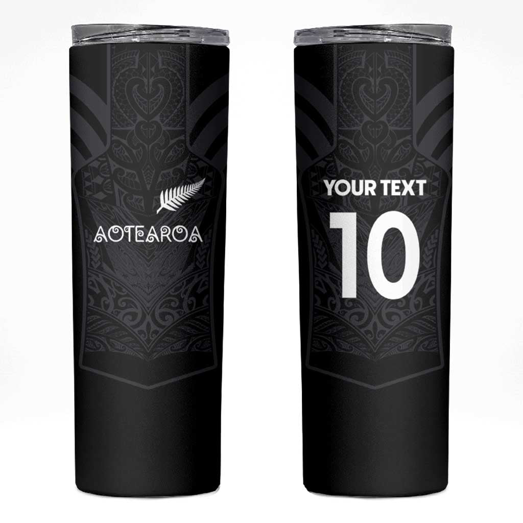 Custom Aotearoa Rugby Skinny Tumbler The Blacks-Sporty T90 Style LT03 Black - Polynesian Pride