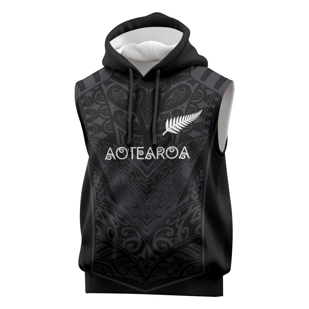Custom Aotearoa Rugby Sleeveless Hoodie The Blacks-Sporty T90 Style - Polynesian Pride