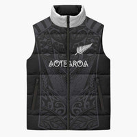 Custom Aotearoa Rugby Sleeveless Puffer Jacket The Blacks-Sporty T90 Style - Polynesian Pride