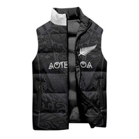 Custom Aotearoa Rugby Sleeveless Puffer Jacket The Blacks-Sporty T90 Style - Polynesian Pride