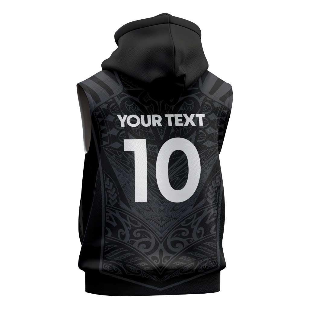 Custom Aotearoa Rugby Sleeveless Zip Hoodie The Blacks-Sporty T90 Style - Polynesian Pride