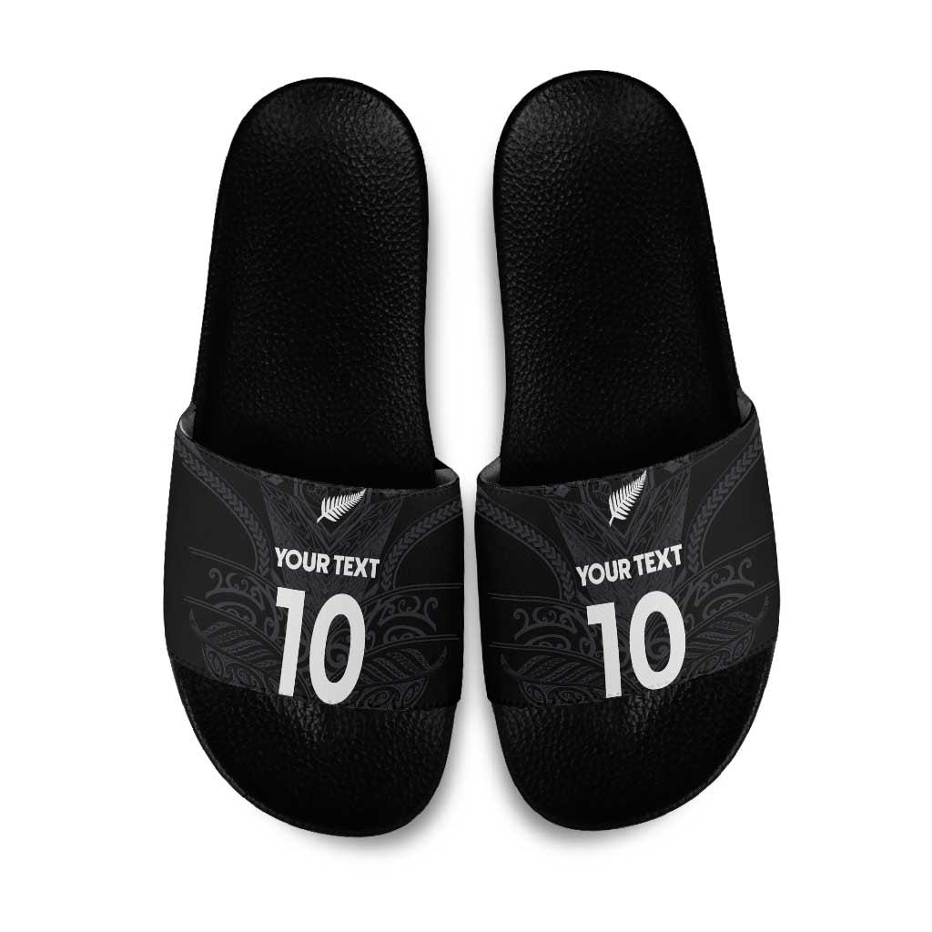 Custom Aotearoa Rugby Slide Sandals The Blacks-Sporty T90 Style LT03 Black - Polynesian Pride