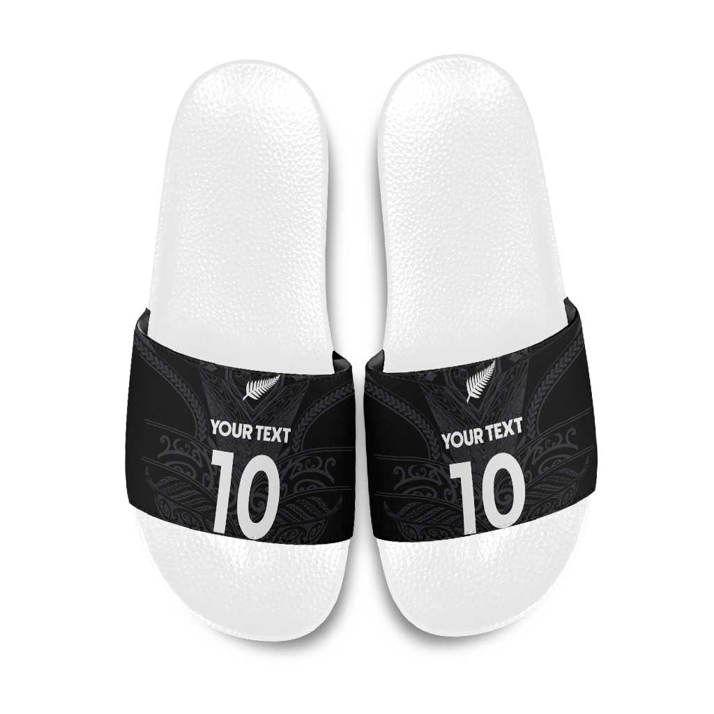 Custom Aotearoa Rugby Slide Sandals The Blacks-Sporty T90 Style - Polynesian Pride