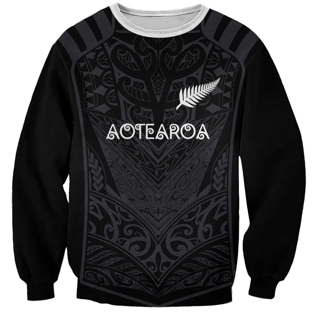 Custom Aotearoa Rugby Sweatshirt The Blacks-Sporty T90 Style LT03 Unisex Black - Polynesian Pride