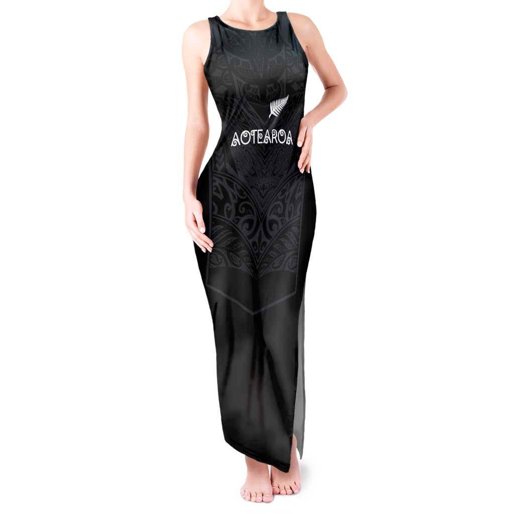 Custom Aotearoa Rugby Tank Maxi Dress The Blacks-Sporty T90 Style - Polynesian Pride