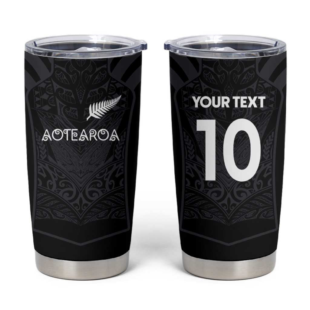 Custom Aotearoa Rugby Tumbler Cup The Blacks-Sporty T90 Style LT03 Black - Polynesian Pride