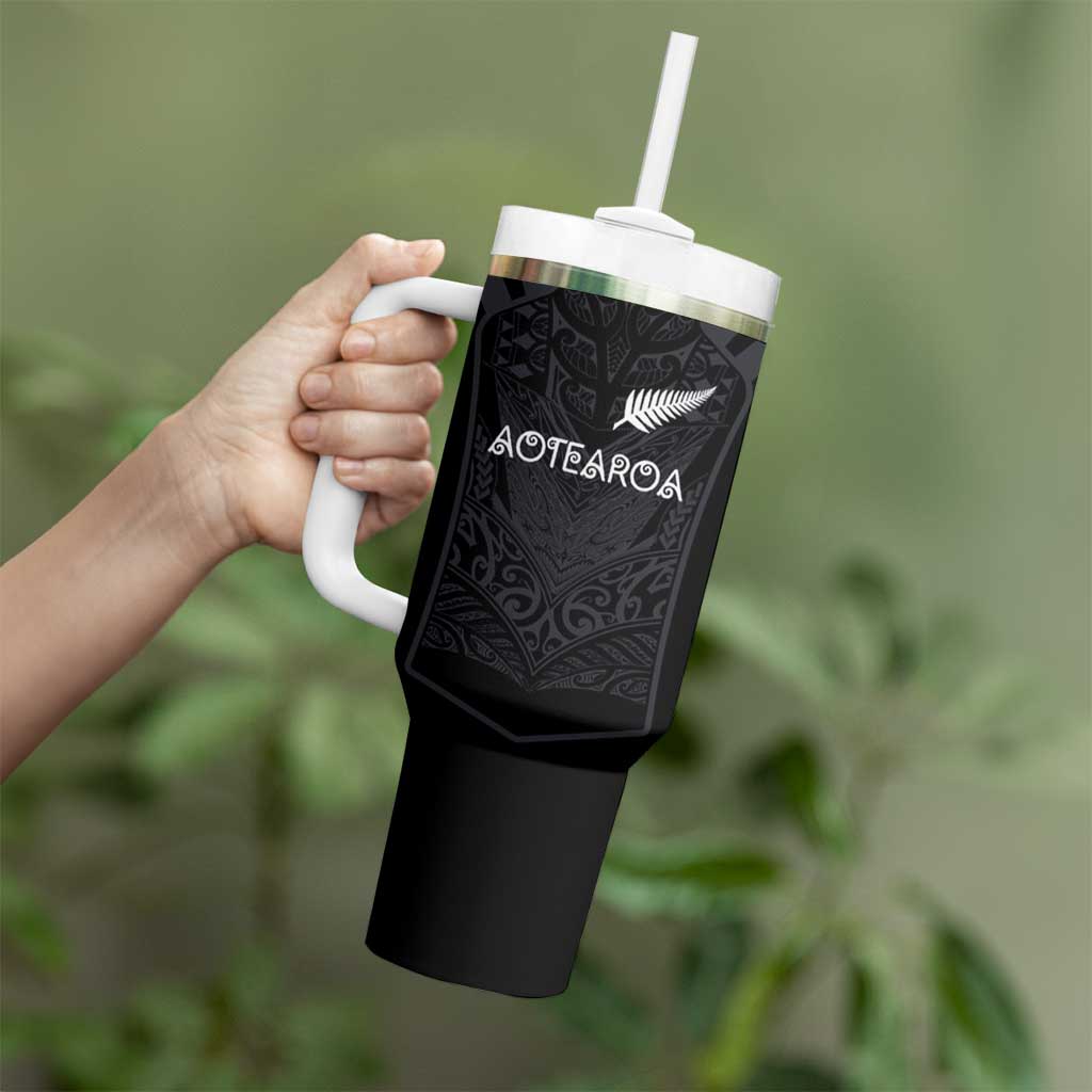 Custom Aotearoa Rugby Tumbler With Handle The Blacks-Sporty T90 Style - Polynesian Pride