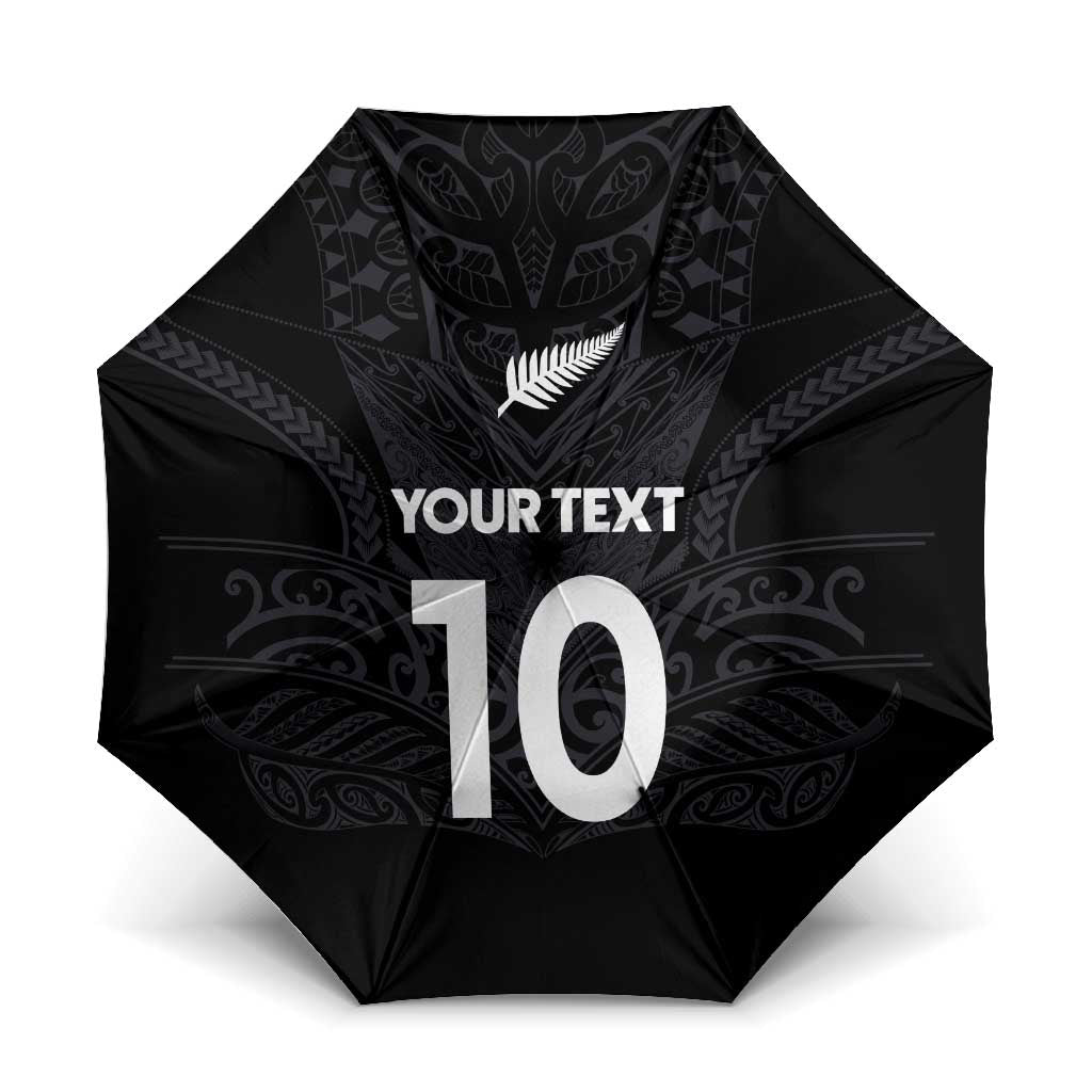 Custom Aotearoa Rugby Umbrella The Blacks-Sporty T90 Style LT03 One Size Folded 11.42 inch Opened Diameter 37.4 inch Black - Polynesian Pride