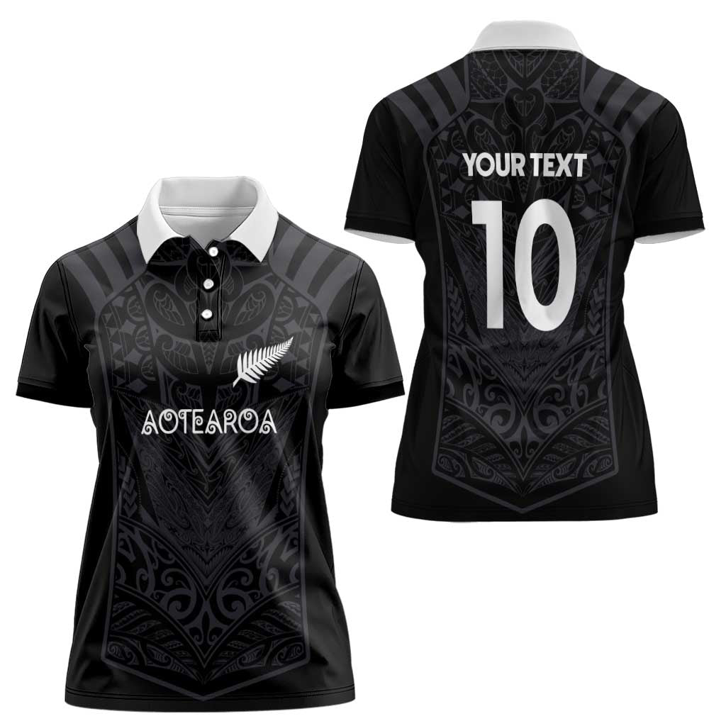 Custom Aotearoa Rugby Women Polo Shirt The Blacks-Sporty T90 Style - Polynesian Pride