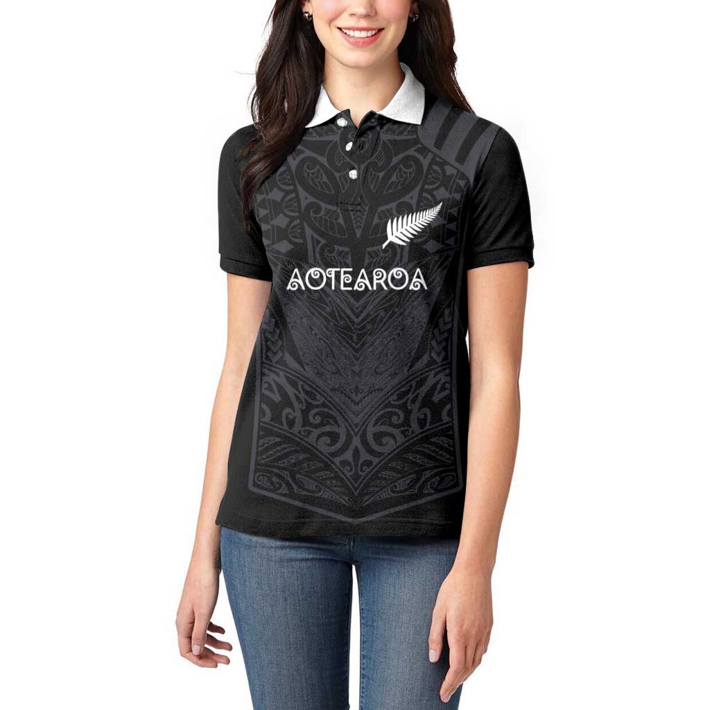 Custom Aotearoa Rugby Women Polo Shirt The Blacks-Sporty T90 Style - Polynesian Pride
