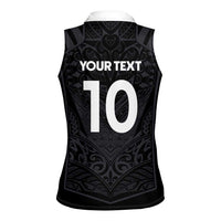 Custom Aotearoa Rugby Women Sleeveless Polo Shirt The Blacks-Sporty T90 Style - Polynesian Pride