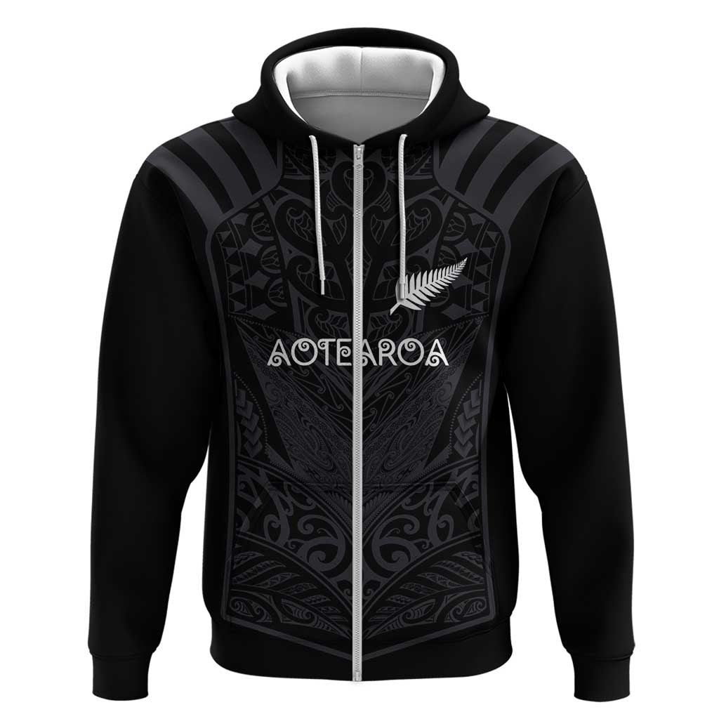 Custom Aotearoa Rugby Zip Hoodie The Blacks-Sporty T90 Style - Polynesian Pride