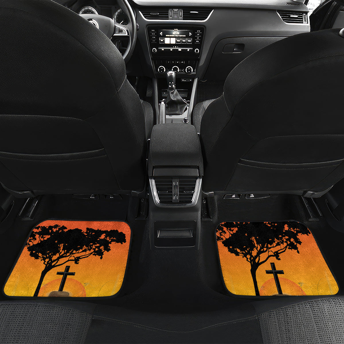Niue ANZAC Day Car Mats Soldier and Gallipoli Lest We Forget LT03 Set 2pcs - Back Yellow - Polynesian Pride