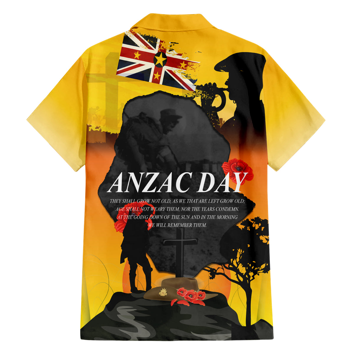 Niue ANZAC Day Hawaiian Shirt Soldier and Gallipoli Lest We Forget LT03 - Polynesian Pride