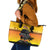 Niue ANZAC Day Leather Tote Bag Soldier and Gallipoli Lest We Forget LT03 Yellow - Polynesian Pride