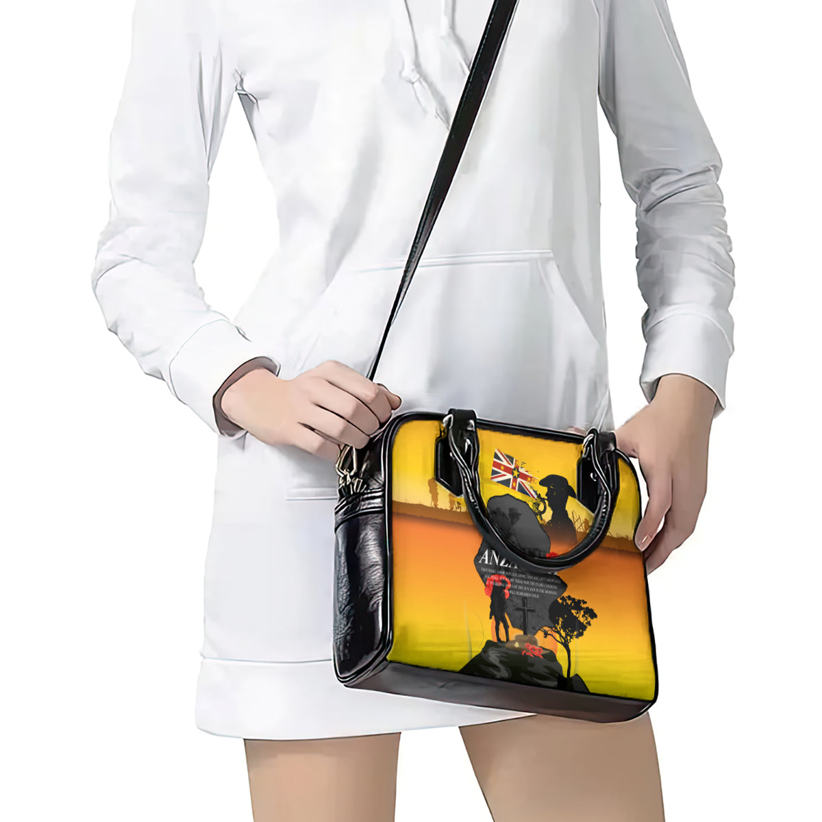 Niue ANZAC Day Shoulder Handbag Soldier and Gallipoli Lest We Forget LT03 - Polynesian Pride