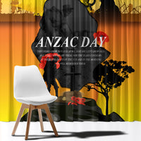 Niue ANZAC Day Window Curtain Soldier and Gallipoli Lest We Forget LT03 - Polynesian Pride