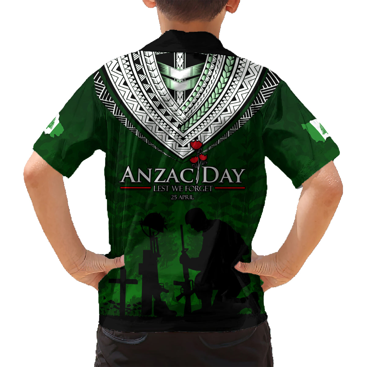 Norfolk Island ANZAC Day Hawaiian Shirt Soldier Lest We Forget Camouflage LT03 - Polynesian Pride