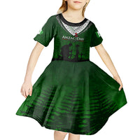 Norfolk Island ANZAC Day Kid Short Sleeve Dress Soldier Lest We Forget Camouflage LT03 - Polynesian Pride