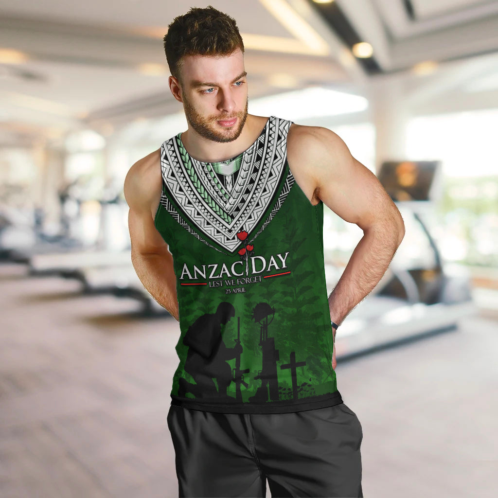 Norfolk Island ANZAC Day Men Tank Top Soldier Lest We Forget Camouflage LT03 Green - Polynesian Pride