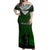 Norfolk Island ANZAC Day Off Shoulder Maxi Dress Soldier Lest We Forget Camouflage LT03 Women Green - Polynesian Pride