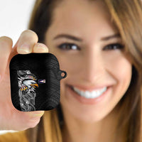American Samoa Flag Day AirPods Case Tribal Tattoo with Eagle Black LT03 - Polynesian Pride