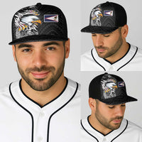 American Samoa Flag Day Baseball Net Cap Tribal Tattoo with Eagle Black LT03 - Polynesian Pride