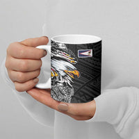 American Samoa Flag Day Ceramic Mug Tribal Tattoo with Eagle Black LT03 - Polynesian Pride