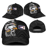 American Samoa Flag Day Classic Cap Tribal Tattoo with Eagle Black