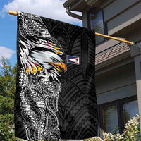 American Samoa Flag Day Garden Flag Tribal Tattoo with Eagle Black
